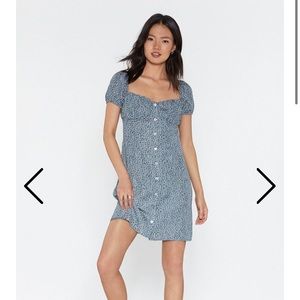 Nastygal Floral Green Summer Dress